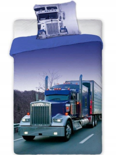 Detský set paplón, vankúš - Bavlnené obliečky Tir Turbo Truck 140x200 cm