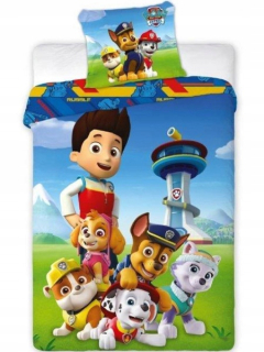 Detský set paplón, vankúš - Bavlnená posteľná hliadka Paw 100x135 cm