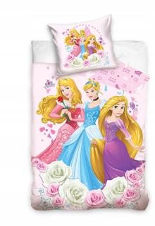 Detský set paplón, vankúš - Dievčenská princezná ružová podstielka 140x200