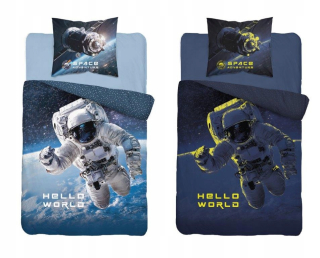 Detský set paplón, vankúš - Fluorescenčná posteľná bielizeň 140x200 Astronaut Kosmos