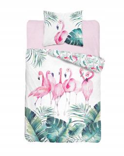 Detský set paplón, vankúš - Flamingo podstielka 160x200 bavlna