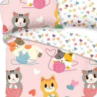 Detský set paplón, vankúš - Posteľná mačka mačiatko 140x200 Detská bavlna