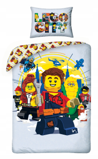 Detský set paplón, vankúš - LEGO City Bedding 140x200 LEGO bloky