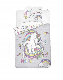 Detský set paplón, vankúš - Mládežnícka posteľná bielizeň 160x200 Unicorn Fluo Horse