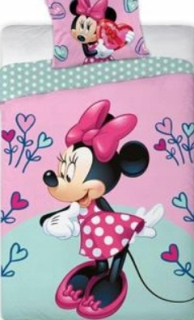 Detský set paplón, vankúš - Posteľná myš Minnie 160x200 Detská bavlna