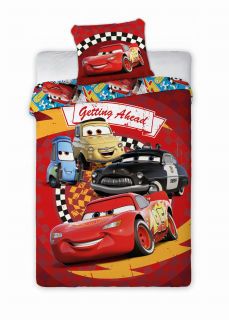 Detský set paplón, vankúš - Fairytale Bedding 160x200 Cars Cars McQueen Zigzag
