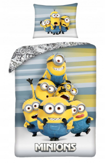 Detský set paplón, vankúš - Fairytale Cotton Bedding 140x200 Minions Minions