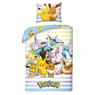 Posteľná bielizeň Cotton 140x200 Pokemon Pikachu Pokéballov