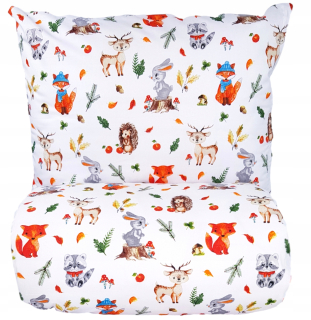 Detský set paplón, vankúš - Biela bavlnená podstielka 140x200 líšky Zvieratá les