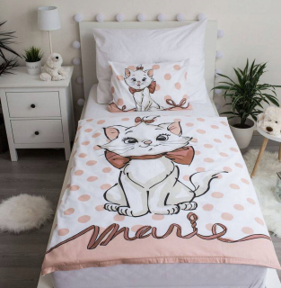 Detský set paplón, vankúš - Bavlnená posteľná bielizeň 100x135 Kitty Marie Cat 8643