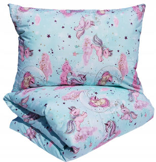 Detský set paplón, vankúš - Bavlnená podstielka 140x200 Unicorn Unicorn