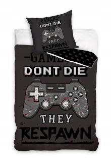 Detský set paplón, vankúš - Hráči z bavlnenej posteľnej bielizne 140 x 200 cm Pad Gamer