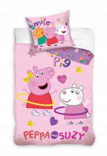 Detský set paplón, vankúš - Bavlnená podstielka Licencia Peppa Pig 100x135