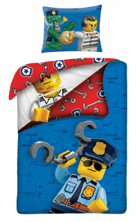 Detský set paplón, vankúš - LEGO City 140x200 Detská posteľná bielizeň