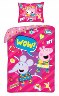 Detský set paplón, vankúš - Bavlnená licencia posteľná bielizeň 140x200 Peppa Pig