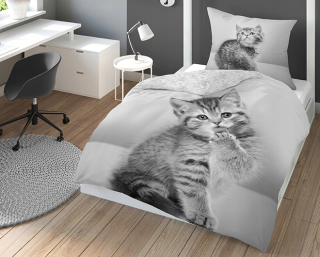 Detský set paplón, vankúš - Posteľná bielizeň pre mládež 140x200 mačiatko