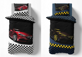 Detský set paplón, vankúš - Posteľná bielizeň v tme 140x200 automobilu