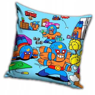 Brawl stars - Obliečka na vankúš z mikrovlákna 40x40 Brawl Stars modrá