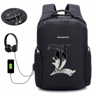 Školská taška, batoh - Batoh proti krádeži s Anime Death Note USB