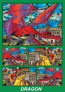 Krabica Colorvevevet draka na hradu