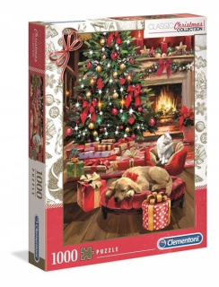 Puzzle 1000 Vianoce pri krbe 39580