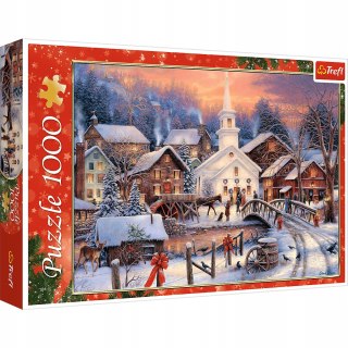 Puzzle 1000 EL - biele Vianoce
