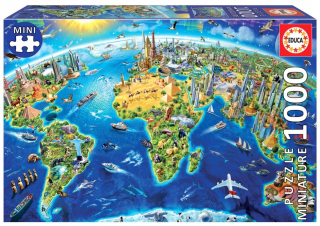 Puzzle 1000 prvkov pamiatok celého sveta (Minia