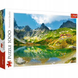Puzzle 1000el hostel cez zelený rybník, Tatier