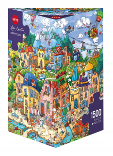 Puzzle 1500 el. Šťastný Town (Puzzle + poster)