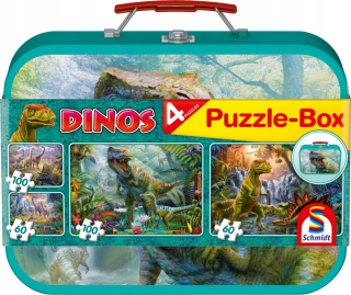 Puzzle 2 x 60 EL + 2 x 100 EL v dinosaurov kufri