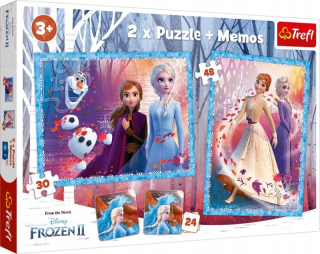 Frozen Elsa - Puzzle 2 x + pamäť - krajina ľadu 2