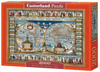 Puzzle 2000 Elements Mapa sveta Castorland