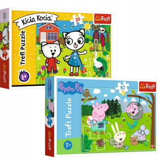 Puzzle 2x30 mačiatko mačiatka Peppa Balíček 3 -year -old