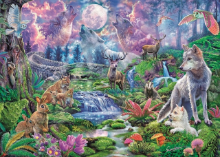 Puzzle 3000 Kraina Wolkow Deer Riesie Owl Water