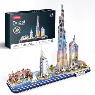 Puzzle 3D DUBAJ 182 el LED L523H CUBIC FUN