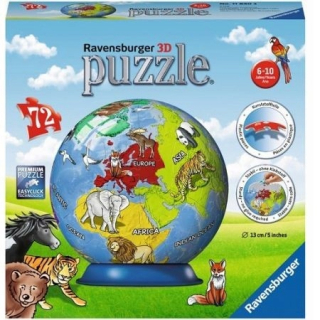Globus 3D puzzle Svet pre deti 72 RAVENSBURGER