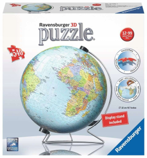 Puzzle 540 prvky 3d detský globus