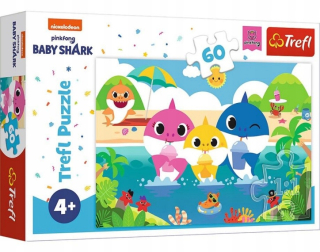 BABY SHARK - Puzzle 60 prvkov. Baby žralok. Rodina žralokov ...
