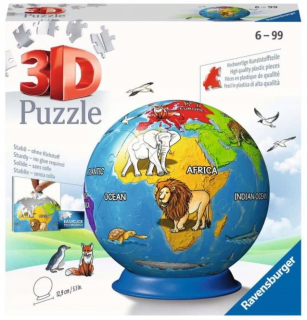 Puzzle 72 prvkov 3D Ball, detinský zemegule