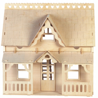 Drevené 3D puzzle dom s verandou