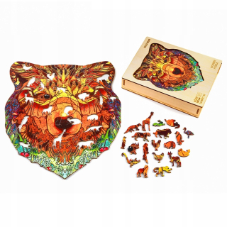 Drevené puzzle pre dospelých A3 medvedík