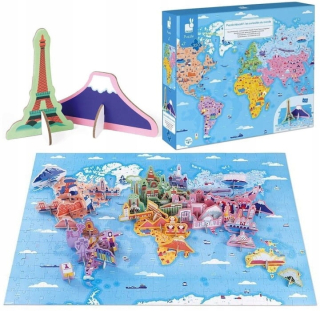 Vzdelávacie puzzle s 3D postavy 350 El. Janod 7+