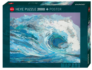 Puzzle Heye 2000el.Mapa-wave 2000el. (Puzzle + plagát