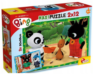 Zajačik Bing - Puzzle Lisciani Bing 2 x 24el Maxi 50x35cm