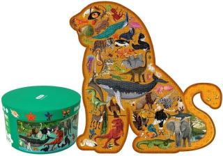Puzzle Svet zvierat 280 kusov okrúhlych škatúľ