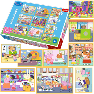 Puzzle puzzle Peppa Trefl - Mega balenie 10W1
