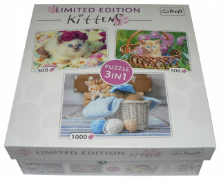 Puzzle TREFL 1000 + 500 + 500 - MAČIATKA MAČKY - 3v1