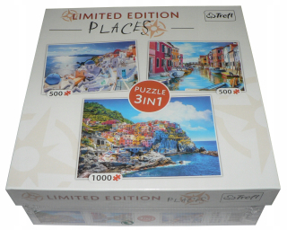 Trefl 1000 + 500 + 500 puzzle - Santorini + ... 3v1