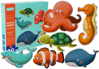 Vodný svet puzzle 30 prvky 6 zvieratá Dolphin