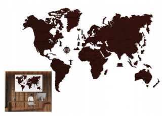Puzzle Drevené hračky Mapa sveta XXL Dark duba